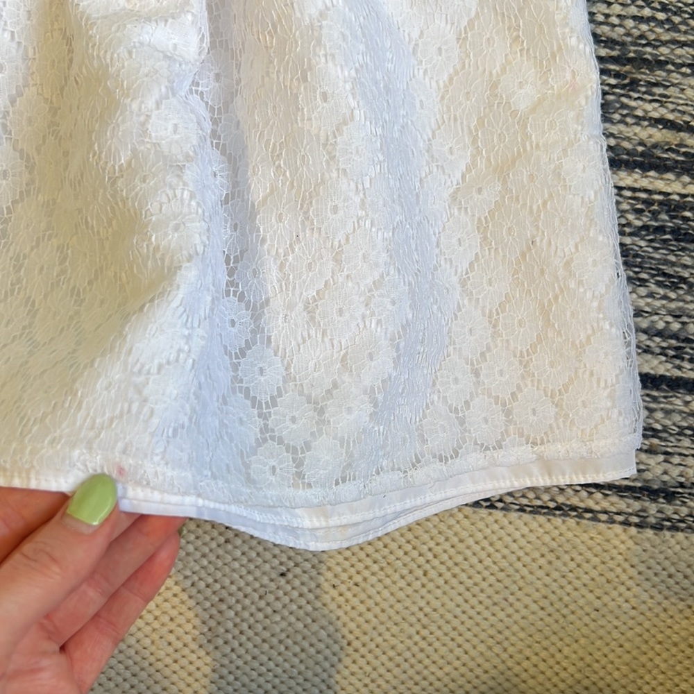 ๐10 items for $10๐ White Lace Dress with Rosettes and Waist Sash GEORGE Size 5 - Picture 8 of 11